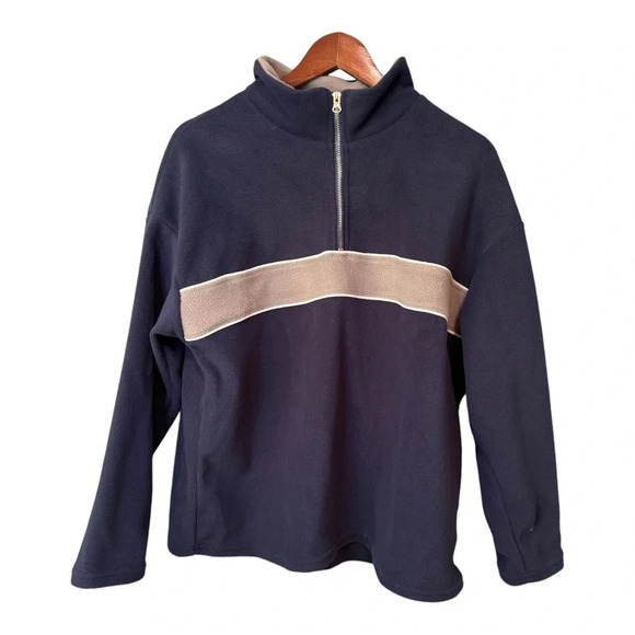 🔹5/$25🔹 SHEIN NEW Womens Blue Quarter Zip Fleece Long Sleeve Sweatshirt. Medium - Picture 9 of 9